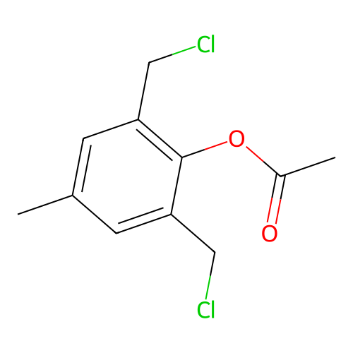 2,6-Bis(chloromethyl)-p-tolyl acetate structure