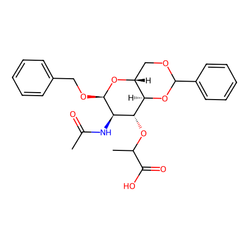 Benzyl N-acetyl-4,6-O-benzylidenemuramic acid structure