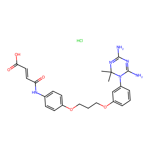 (Z)-4-[4-[3-[3-(4,6-diamino-2,2-dimethyl-1,3,5-triazin-1-yl) structure