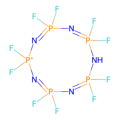 Cyclo-pentakis(difluorophosphonitrile) structure