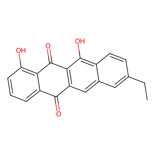 8-Ethyl-1,11-dihydroxytetracene-5,12-dione structure