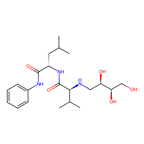 N-[(2RS,3RS)-2,3,4-Trihydroxy-butyl]-Val-Leu-anilide structure