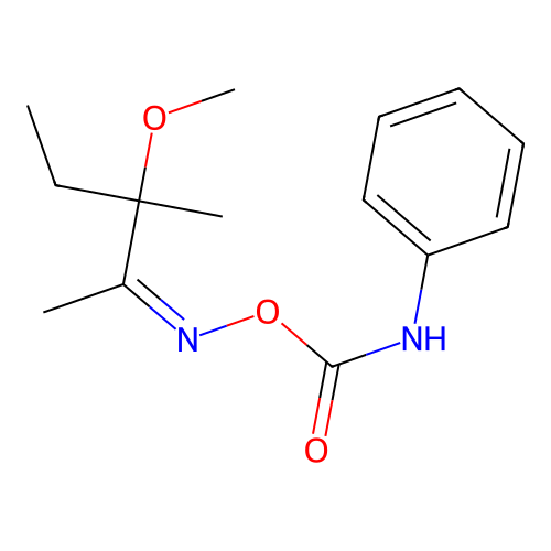 2-Pentanone, 3-methoxy-3-methyl-, O-((phenylamino)carbonyl)oxime structure