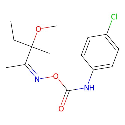 2-Pentanone, 3-methoxy-3-methyl-, O-(((4-chlorophenyl)amino)carbonyl)oxime structure