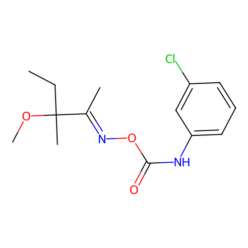 2-Pentanone, 3-methoxy-3-methyl-, O-(((3-chlorophenyl)amino)carbonyl)oxime structure
