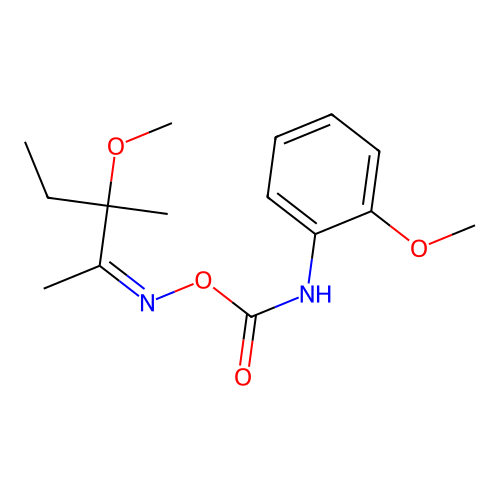 2-Pentanone, 3-methoxy-3-methyl-, O-(((2-methoxyphenyl)amino)carbonyl)oxime structure
