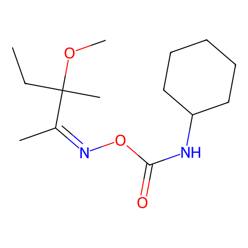 2-Pentanone, 3-methoxy-3-methyl-, O-((cyclohexylamino)carbonyl)oxime structure