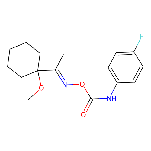 [(E)-1-(1-methoxycyclohexyl)ethylideneamino] N-(4-fluorophenyl)carbamate structure
