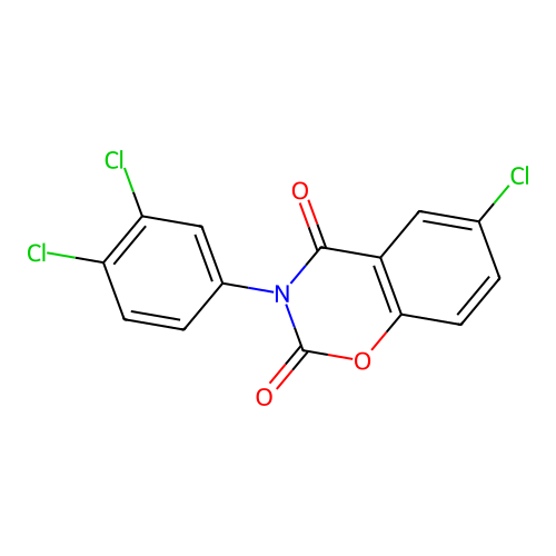 6-Chloro-3-(3,4-dichlorophenyl)-1,3-benzoxazine-2,4-dione structure
