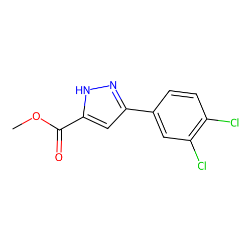 methyl 5-(3,4-dichlorophenyl)-1H-pyrazole-3-carboxylate structure