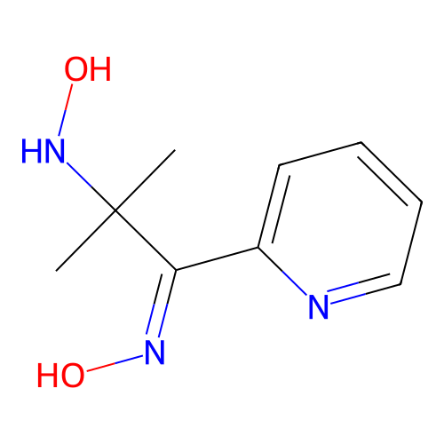 N-[1-hydroxyimino-2-methyl-1-(2-pyridyl)prop-2-yl]hydroxylamine structure