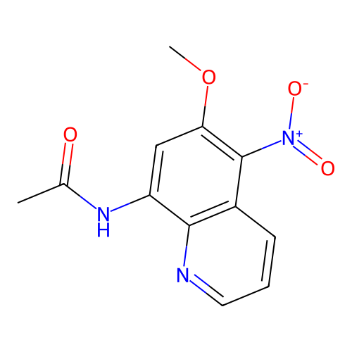 N-(6-Methoxy-5-nitro-8-quinolinyl)acetamide structure