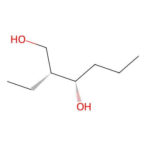 (2R,3S)-2-ethylhexane-1,3-diol structure