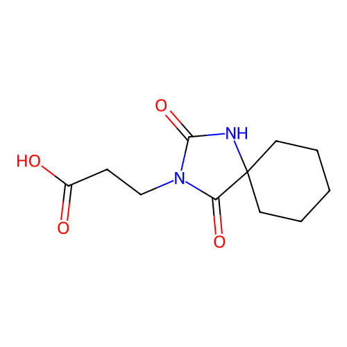 3-{2,4-Dioxo-1,3-diazaspiro[4.5]decan-3-yl}propanoic acid structure