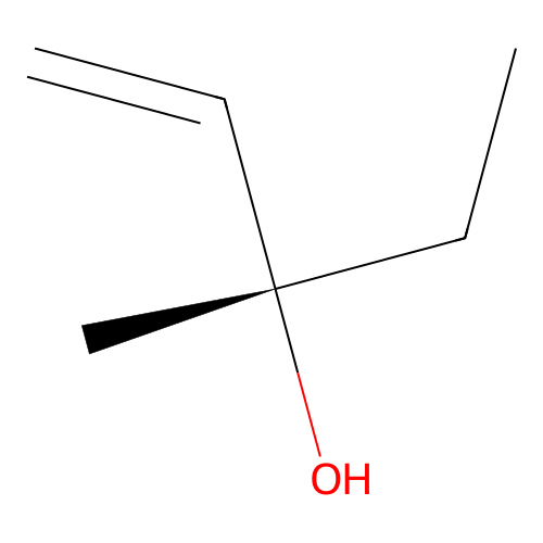 (3S)-3-methylpent-1-en-3-ol structure
