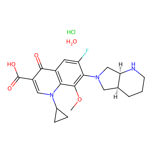 Moxifloxacin hydrochloride monohydrate structure