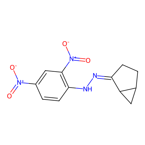 N-[(Z)-2-bicyclo[3.1.0]hexanylideneamino]-2,4-dinitroaniline structure