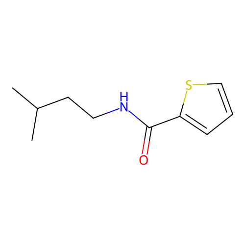 N-isopentyl-2-thiophenecarboxamide structure