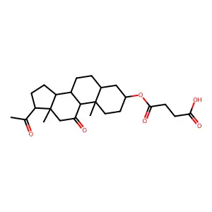 4-[(11,20-Dioxopregnan-3-yl)oxy]-4-oxobutanoic acid structure