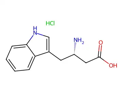 (3S)-3-amino-4-(1H-indol-2-yl)butanoic acid structure