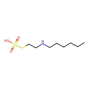 Ethanethiol, 2-hexylamino-, hydrogen sulfate (ester) structure