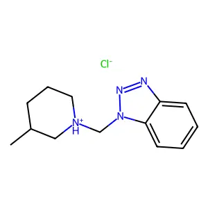 1H-Benzotriazole, 1-((3-methylpiperidino)methyl)-, hydrochloride structure