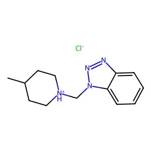 1H-Benzotriazole, 1-((4-methylpiperidino)methyl)-, hydrochloride structure