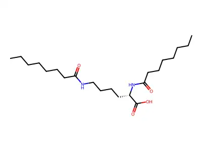 N2,N6-双(1-氧代辛基)-L-赖氨酸 structure
