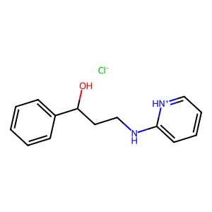 Benzyl alcohol, alpha-(2-(2-pyridylamino)ethyl)-, hydrochloride structure