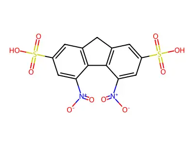 4,5-Dinitro-9H-fluorene-2,7-disulfonic acid structure