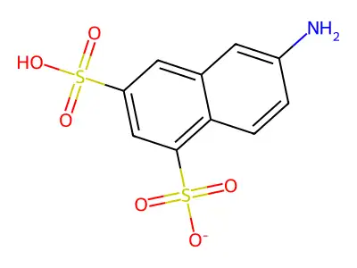 6-Amino-3-sulfonaphthalene-1-sulfonate structure
