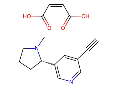 But-2-enedioic acid;3-ethynyl-5-(1-methylpyrrolidin-2-yl)pyridine structure