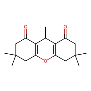 3,3,6,6,9-pentamethyl-4,5,7,9-tetrahydro-2H-xanthene-1,8-dione structure