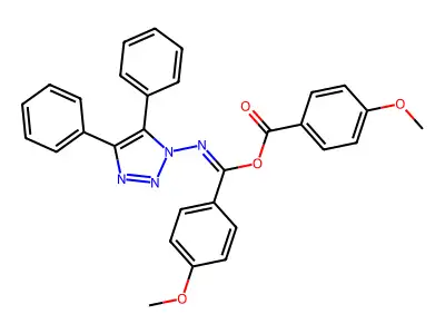 4-Methoxybenzoic acid N-(4,5-diphenyl-1H-1,2,3-triazol-1-yl)-4-methoxybenzenecarbimidic anhydride structure