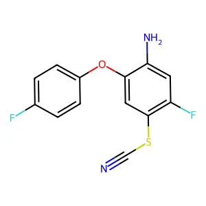 [4-Amino-2-fluoro-5-(4-fluorophenoxy)phenyl] thiocyanate structure