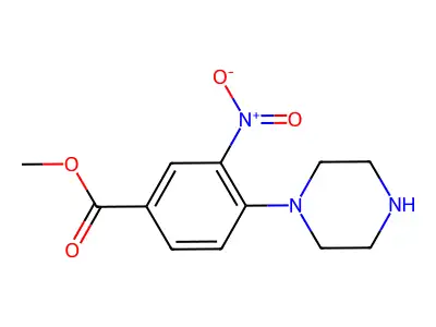Methyl 3-nitro-4-piperazinobenzenecarboxylate structure