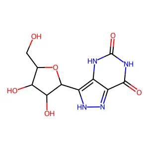 3-beta-d-Ribofuranosylpyrazolo[4,3-d]pyrimidin-5,7-4H,6H-dione structure