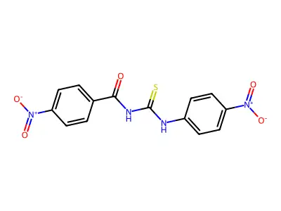 N-(4-nitrobenzoyl)-N'-(4-nitrophenyl)thiourea structure