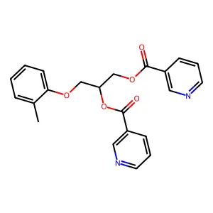 3-(2-Methylphenoxy)propane-1,2-diyl dipyridine-3-carboxylate structure