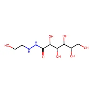 2,3,4,5,6-pentahydroxy-N'-(2-hydroxyethyl)hexanehydrazide structure
