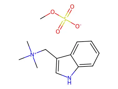 1H-indol-3-ylmethyl(trimethyl)azanium;methyl hydrogen sulfate structure