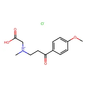 Glycine, N-(3-(4-methoxyphenyl)-3-oxopropyl)-N-methyl-, hydrochloride structure