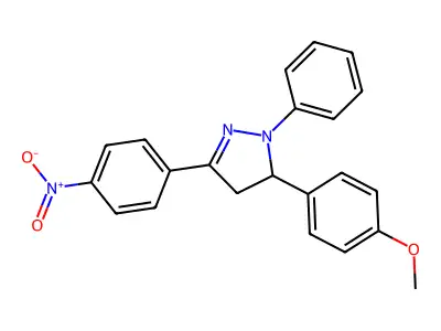 5-(4-methoxyphenyl)-3-(4-nitrophenyl)-1-phenyl-4,5-dihydro-1H-pyrazole structure