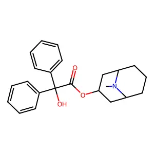 9-Azabicyclo(3.3.1)nonan-3-beta-ol, 9-methyl-, benzilate structure