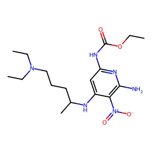 ETHYL N-[6-AMINO-4-(5-DIETHYLAMINOPENTAN-2-YLAMINO)-5-NITRO-(PYRIDIN-2-YL)]CARBAMATE structure