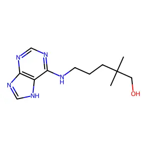 2,2-dimethyl-5-(7H-purin-6-ylamino)pentan-1-ol structure