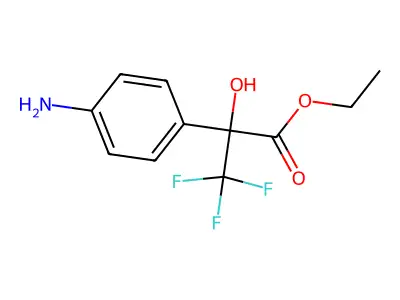 Ethyl 2-(4-aminophenyl)-3,3,3-trifluoro-2-hydroxypropanoate structure