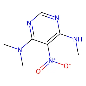 4-N,4-N,6-N-trimethyl-5-nitropyrimidine-4,6-diamine structure