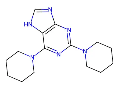2,6-di(piperidin-1-yl)-7H-purine structure