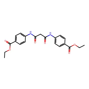 Diethyl 4,4'-[(1,3-dioxopropane-1,3-diyl)diimino]dibenzoate structure